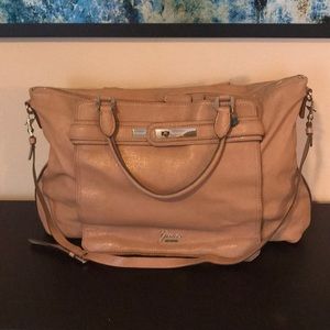 Guess Large Tan Satchel